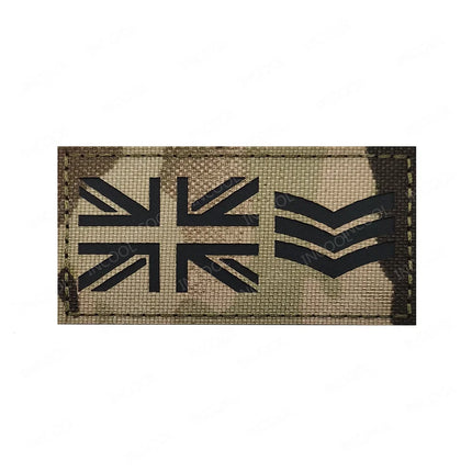 UK Flag IR Reflective Embroidered Patches Appliqued Uniform Rank Shoulder Armband MP MED For Cap