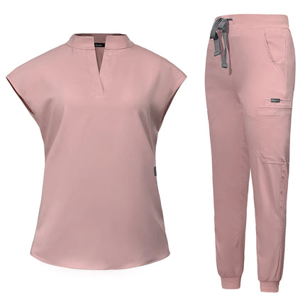 New Scrub Clothes Comfortable and Breathable Unisex Solid Color Top and Pants Set Medical Uniform Surgical Work Wear Wholesale-KarWorkwear