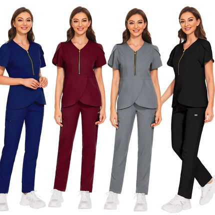 Pet Grooming Institutions Sets Beauty Salon Clothes Scrubs Clothes High Quality Spa Uniforms Fashion V-Neck Working Clothes-KarWorkwear