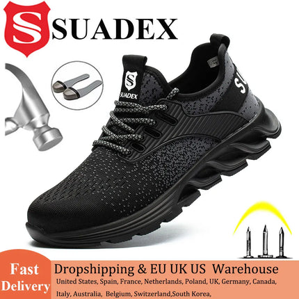 SUADEX Men Women Safety Shoes Steel Toe Boots Anti-Smashing Work Shoes Lightweight Breathable Composite Toe Men EUR Size 37-48-KarWorkwear