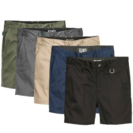 Mens Elwood Work Basic Shorts Stretch Twill Reinforced Pockets Tradie EWD202-KarWorkwear