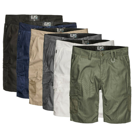 Mens Elwood Work Utility Shorts Canvas Cargo Phone Pocket Tough Tradie EWD201-KarWorkwear
