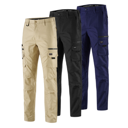 KingGee Mens N Force Pant Cotton Comfy Cargo Pants Work Stretch Denim K13001-KarWorkwear