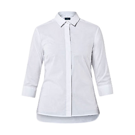 NNT Womens Stretch Cotton Blend 3/4 SLV Tunic Shirt White Classic Fit CATU2P-KarWorkwear