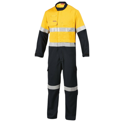 Mens Hard Yakka Protect Hi-Vis 2 Tone Tecasafe Plus Coverall Safety Taped Y00303-KarWorkwear