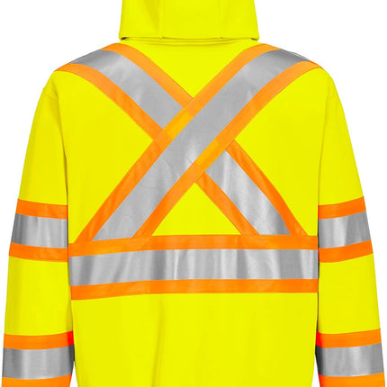 CA170 Men'S Hi Vis Contrast Reflective Hoodie Yellow, X-Large
