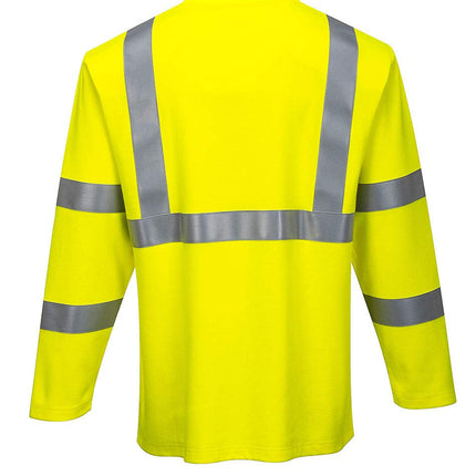 FR96 FR Long Sleeve Safety Work T Shirt in Reflective Hi Vis ASTM ANSI, Large
