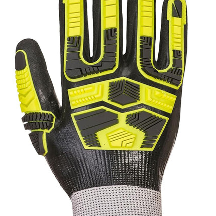 AP55 anti Impact Waterproof Safety Work Gloves - Cut Resistant and Impact Reducing Protective Work Gloves Grey/Black, Medium