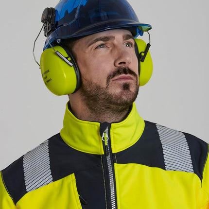 PW3 Hi-Vis Softshell Jacket Work Safety Protective Reflective Waterproof Coat ANSI 3, Small