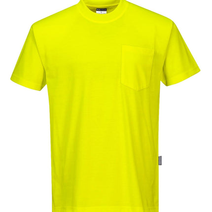 S577 Men'S Hi Vis Lightweight Cotton Blend Short Sleeve T-Shirt Yellow, 5X-Large