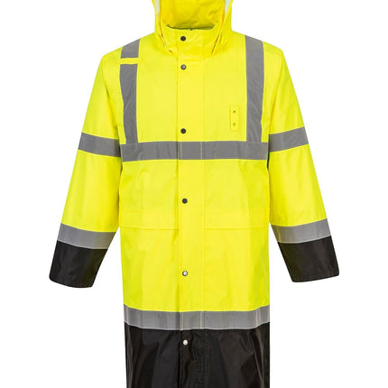 Hi-Vis Contrast Raincoat 48 - UH446, Yellow/Black, XXL