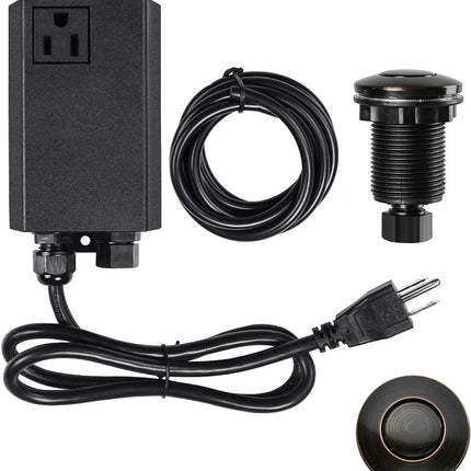 Garbage Disposal Air Switch Kit Sink Top Waste Disposal Long Stainless Steel Brushed Nickel On/Off Air Button Food and Waste Disposals Part by