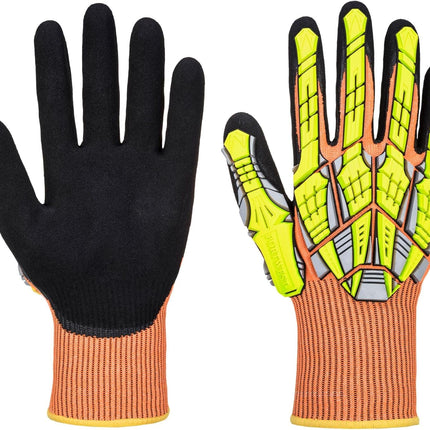 A727 anti Impact Safety Work Gloves - Cut Resistant & Impact Reducing Protective Work Gloves Orange/Black