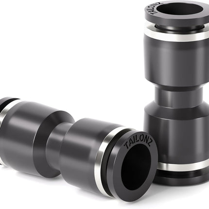 Black Straight 1/2 Inch Tube OD Push to Connect Tube Fittings Push Lock PU-1/2 (Pack of 2)