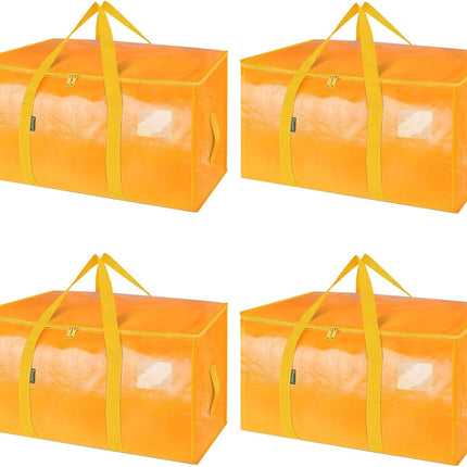 8-Pack Oversized Moving Bags with Reinforced Handles, Heavy-Duty Storage Tote for Clothes, Moving Supplies (Black, 8-Pack)