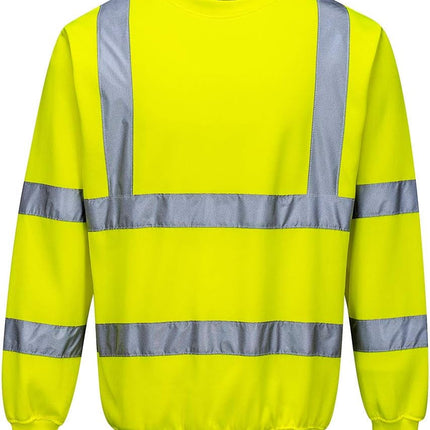 Hi-Vis Sweatshirt Pullover Jumper Safety Reflective Work Wear Warm Top ANSI 3