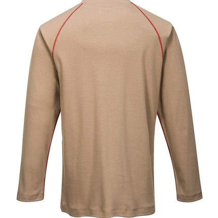 FR01 Bizflame Flame Resistant Crew Neck Sweatshirt Khaki, Large
