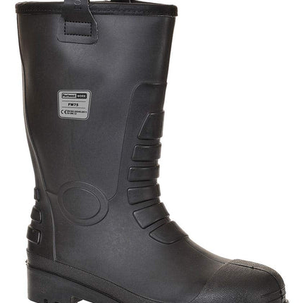 FW75 Neptune Fur Lined Rigger Boot with Protective Steel Toecap ASTM, Black, 10