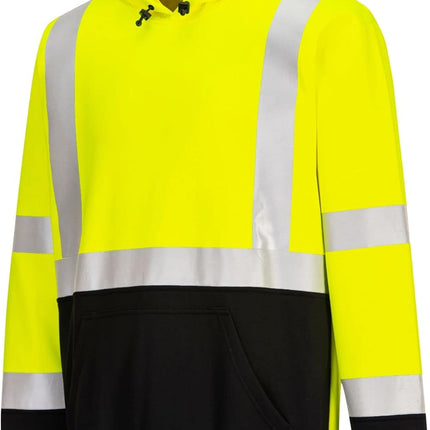 UB324 Men'S Hi Vis 2-Tone Reflective Hooded Sweatshirt Yellow/Black, 6X-Large
