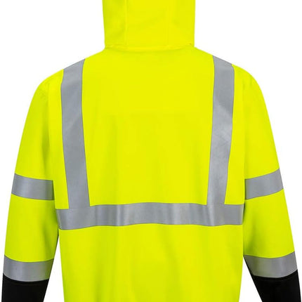 Hi-Vis 2-Tone Zipped Hoodie Visibility Reflective Safety Work Sweatshirt Jumperansi 3