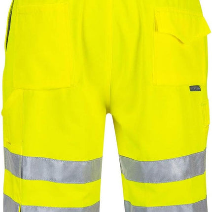 Hi-Vis P/C Shorts Cargo Visibility Reflective Summer Cool Work Wear Pants ANSI E