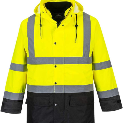 Hi-Vis 3In1 Premium Bomber JKT Viz Insulated Safety Visability Work Wear Rain ANSI 3