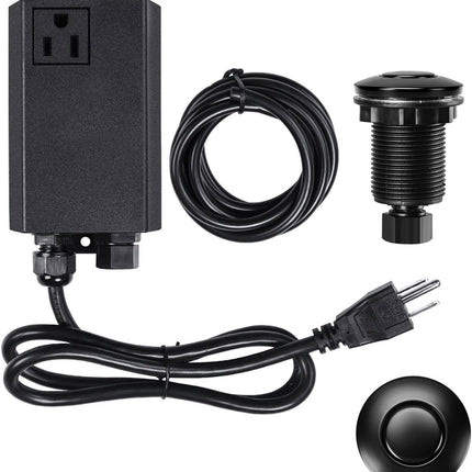 Garbage Disposal Air Switch Kit Sink Top Waste Disposal Long Stainless Steel Brushed Nickel On/Off Air Button Food and Waste Disposals Part by