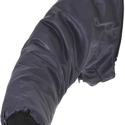 Pilot Jacket Bomber Work Wear Coat Heavyweight Aviator Protective Casual, Navy, Large