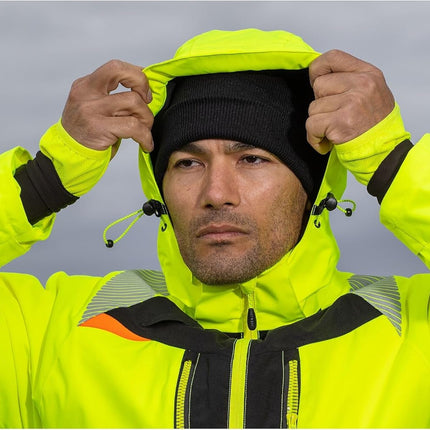 DX461 Men'S DX4 Waterproof Hi Vis Winter Jacket Safety Workwear Hooded with Pockets