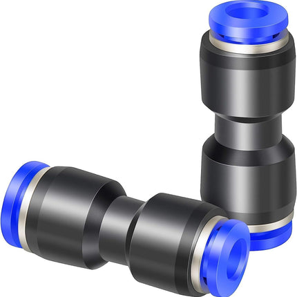 Black Straight 1/2 Inch Tube OD Push to Connect Tube Fittings Push Lock PU-1/2 (Pack of 2)