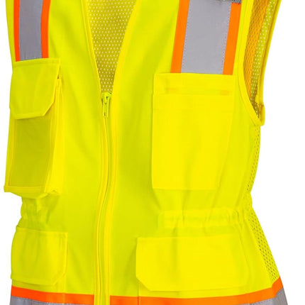 US392 Women'S Hi Vis Safety Work Vest with Reflective Tape Yellow, Xx-Large