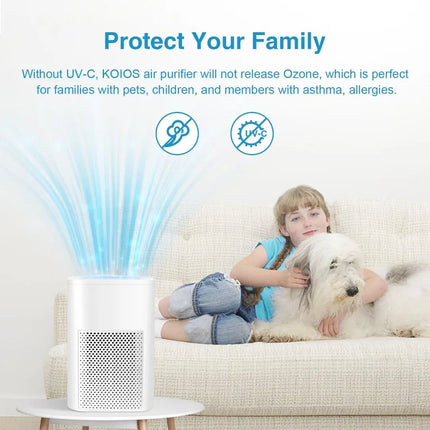 Air Purifiers for Allergies and Asthma,Ailkin  Air Cleaner for Home,Bedroom,Dust,Pets,Indoor,Office,Small Room,Mini Portable Desktop Air Purifier for Smoke Odor