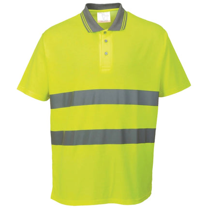 Cotton Comfort Reflective Safety Short Sleeve Polo Shirt-KarWorkwear