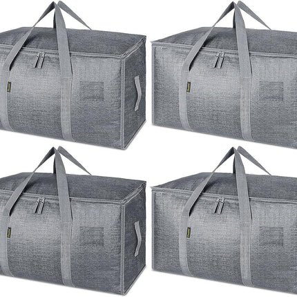 8-Pack Oversized Moving Bags with Reinforced Handles, Heavy-Duty Storage Tote for Clothes, Moving Supplies (Black, 8-Pack)