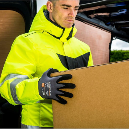 A350 Grip Work Gloves - Lightweight Nitrile Foam Dermiflex Safety Gloves Black