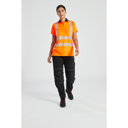 PW380 Women'S Work Pants - Stretch Fabric PW3 Workwear Utility Safety Pants with Knee Pad Pockets, Black 32