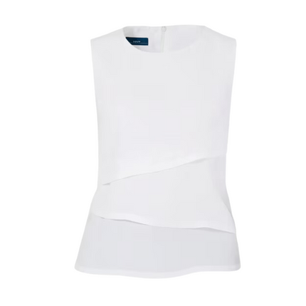 NNT Womens Sleeveless V Neck Layered Blouse Satin Back Crepe CAT9XC-KarWorkwear