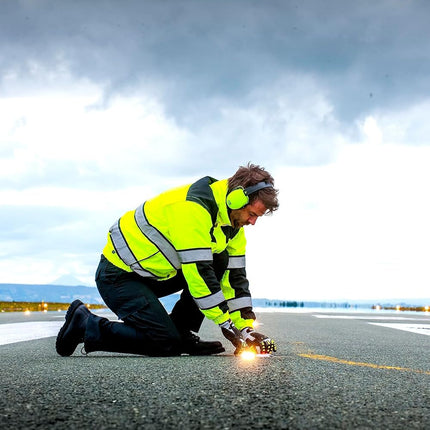 UC566 Hivis Classic Warm Bomber Rain Jacket with Waterproof Taped Seams, Yellowblack, X Large