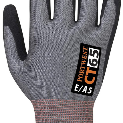 CT65 Cut Resistant D18 Nitrile Gray/Black, Large