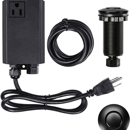 Garbage Disposal Air Switch Kit Sink Top Waste Disposal Long Stainless Steel Brushed Nickel On/Off Air Button Food and Waste Disposals Part by
