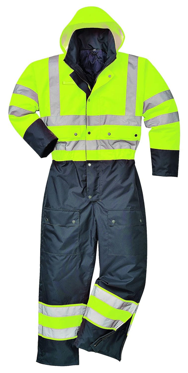 S485 Hi-Vis Contrast Coverall Yellow/Black, Small
