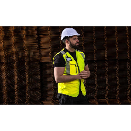 PW309 Hi Vis Safety Vest, Reflective and Lightweight Premium Executive Work Vest Yellow/Black, 4X-Large