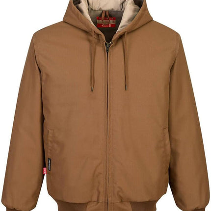 UFR48 Men'S Duck Quilt Lined Flame Resistant Winter Hooded Jacket