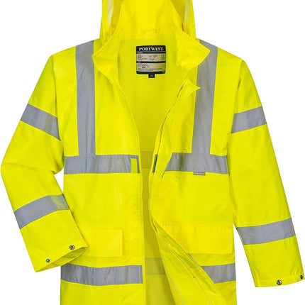 US160 Hi-Vis Lite Rain Safety Traffic Jacket Yellow, X-Large