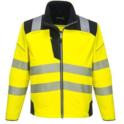 PW3 Hi-Vis Softshell Jacket Work Safety Protective Reflective Waterproof Coat ANSI 3, Small