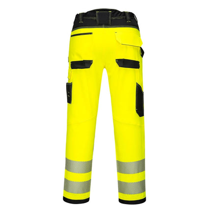 PW385 Women'S PW3 Durable Hi Vis Stretch Work Pants Yellow/Black, 28