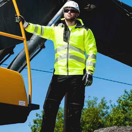 PW3 Hi-Vis Winter Jacket Work Safety Protective Reflective Waterproof Coat ANSI 3, Medium