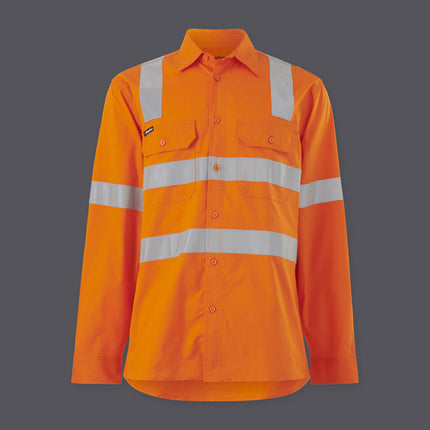 KingGee Mens Wookcool Vented X Back Shirt Lightweight Pockets Long Sleeve K54917-KarWorkwear