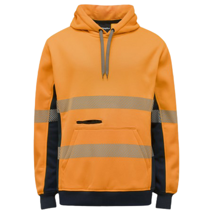 KingGee Mens Hi Vis Reflective Pull Over Hoodie Winter Fleece Work Safety K55054-KarWorkwear