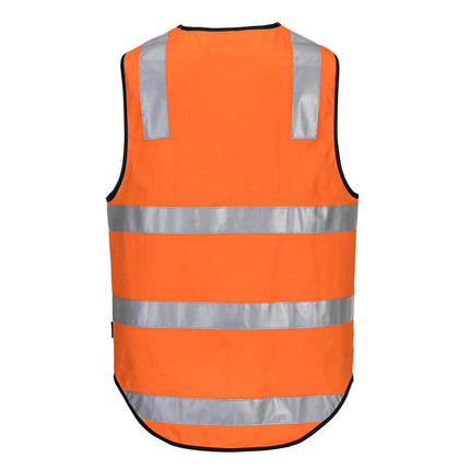 Portwest Mens Hi-Vis 100% Cotton Day Or Night Vest Reflective Lightweight MW338-KarWorkwear